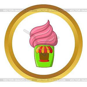 Cupcake house icon - vector image