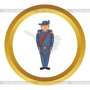 Man in army uniform 19th century icon - vector clipart