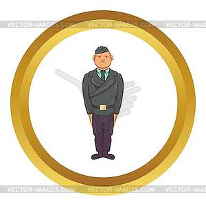 Man in police uniform icon - vector clipart