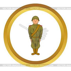 Soviet uniform of World War II icon - vector clip art