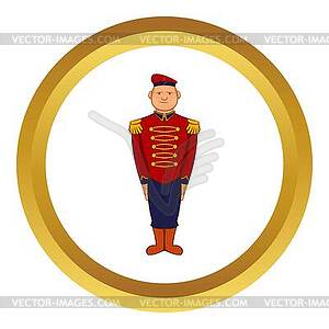 Man wearing army uniform 19th century icon - vector image