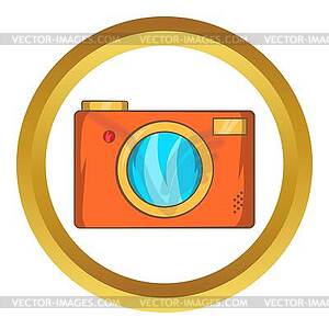 Retro photo camera icon - vector image