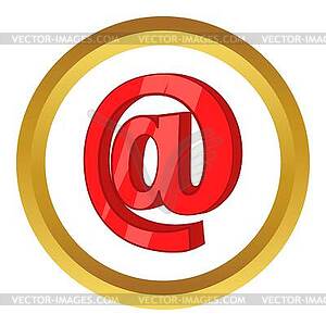 Red email sign icon - royalty-free vector clipart