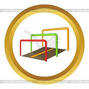 Running with obstacles icon - color vector clipart