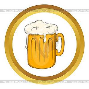 Mug with beer icon - vector clip art