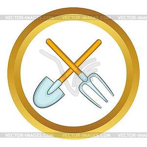 Shovel and fork icon - vector clip art