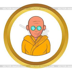 Indian monk in sunglasses icon - vector clipart