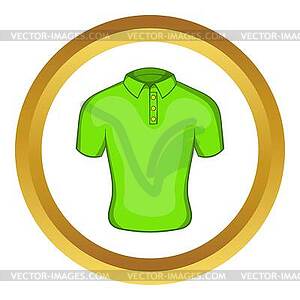 Mens green polo icon - vector clip art