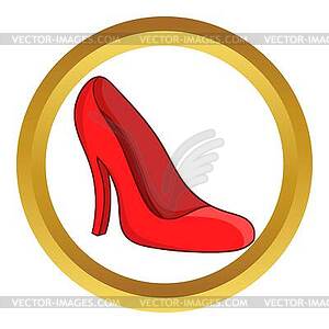 Red women shoes icon - vector clipart