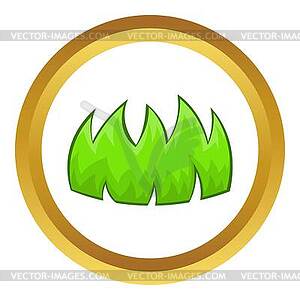 Green grass icon - vector image