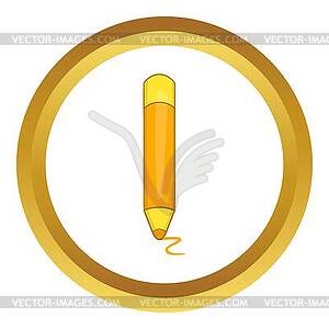 Yellow pencil icon - vector clipart