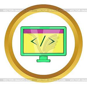 Monitor with sign left right icon - vector image