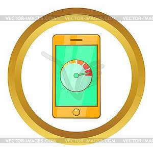 Battery indicator on phone icon - vector clipart