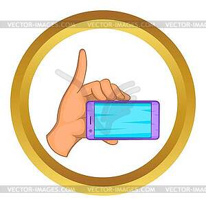 Smartphone in hand icon - vector image