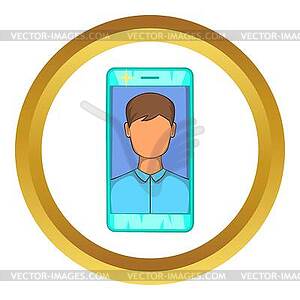 Photo in mobile phone icon - vector clipart