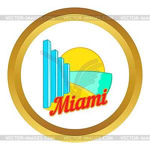 Sign Miami icon - vector image