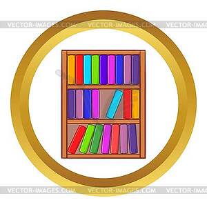 Shelf of books icon - vector clip art