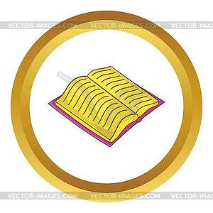 Open thick book with text icon - vector EPS clipart