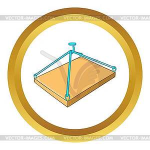 Construction crane with platform icon - vector clipart