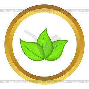 Green leaves icon - vector clipart