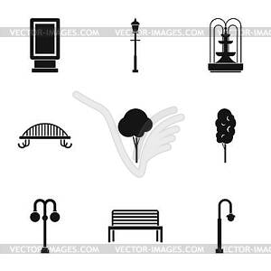 Garden icons set, simple style - vector image