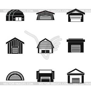 Garage icons set, simple style - vector clip art