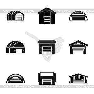 Warehouse icons set, simple style - vector image