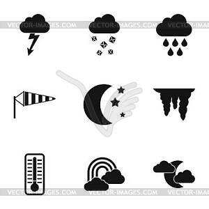 Weather outside icons set, simple style - vector clip art