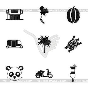 Thailand icons set, simple style - vector clip art