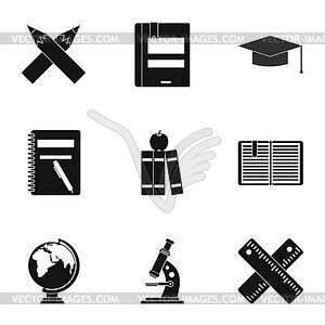 Children education icons set, simple style - vector clip art