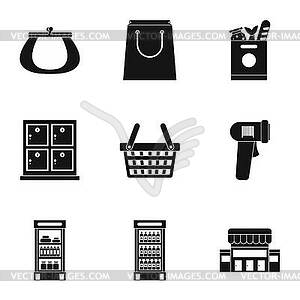 Store icons set, simple style - vector clip art
