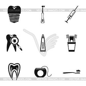 Teeth icons set, simple style - vector clipart / vector image