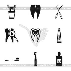 Dentistry icons set, simple style - vector image