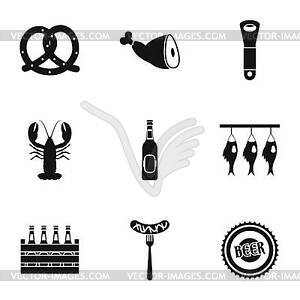 Beer icons set, simple style - vector clipart / vector image