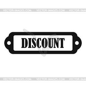 Discount label icon, simple style - white & black vector clipart