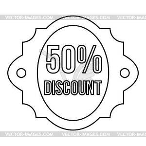 Sale 50 percent off discount lable icon - vector clipart