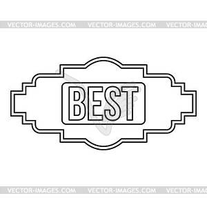 Best label icon, outline style - vector clipart