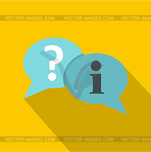 Speech bubbles icon, flat style - vector clip art