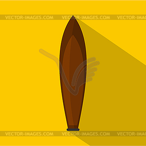 Wooden boat icon, flat style - vector clipart