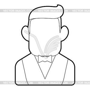 Businessman icon, outline style - vector image