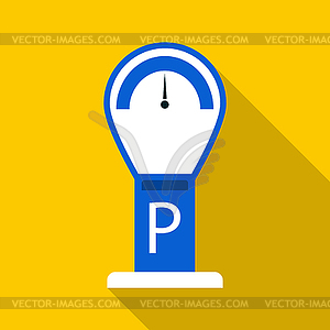 Parking meter icon, flat style - vector clipart