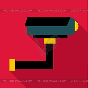 Surveillance camera icon, flat style - vector clip art