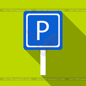 Parking sign icon, flat style - vector clipart