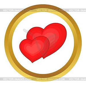 Two red hearts icon - vector clip art