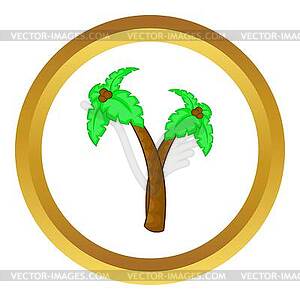 Palm tree with coconuts icon - vector clip art