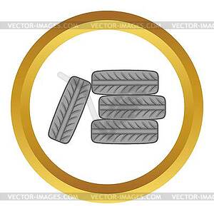 Pile of black tires icon - vector clip art