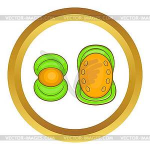 Knee protector and elbow pad icon - vector image