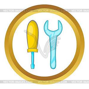 Wrench and screwdriver icon - royalty-free vector clipart