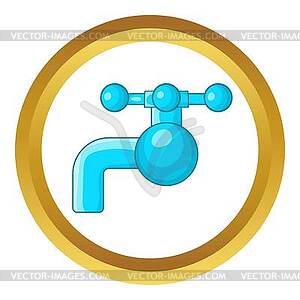 Water tap with knob icon - vector image