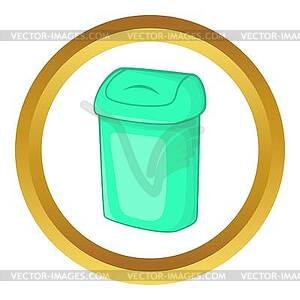 Turquoise trash can icon - vector image